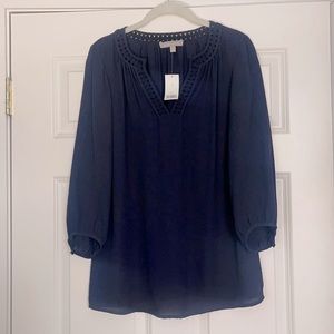Banana Republic Navy Blouse small